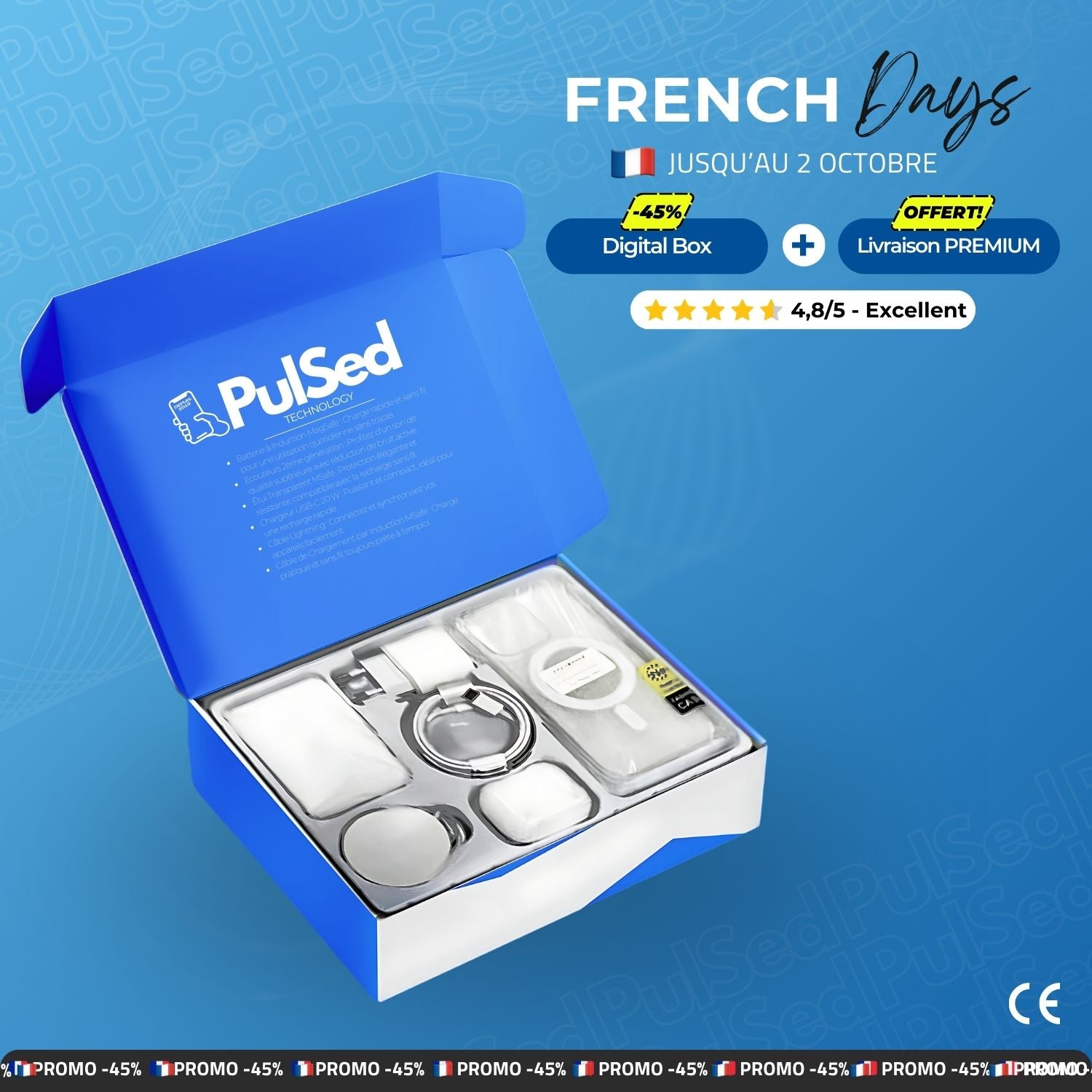 PulSed Digital Box 6en1 Batterie MagSafe, Écouteurs 2ème